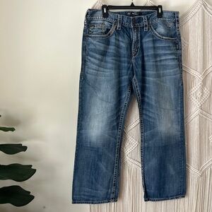 Silver Jeans Zac Medium Blue Classic Men's Jeans 36 X 32